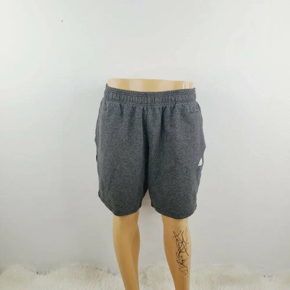 Adidas Mens Charcoal Elastic Waist Pull On Activewear Athletic Shorts Size‎ XL